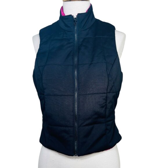 Kenneth Cole Jackets & Blazers - Kenneth Cole Womens Puffer Vest Black & Pink Satin Lined S
